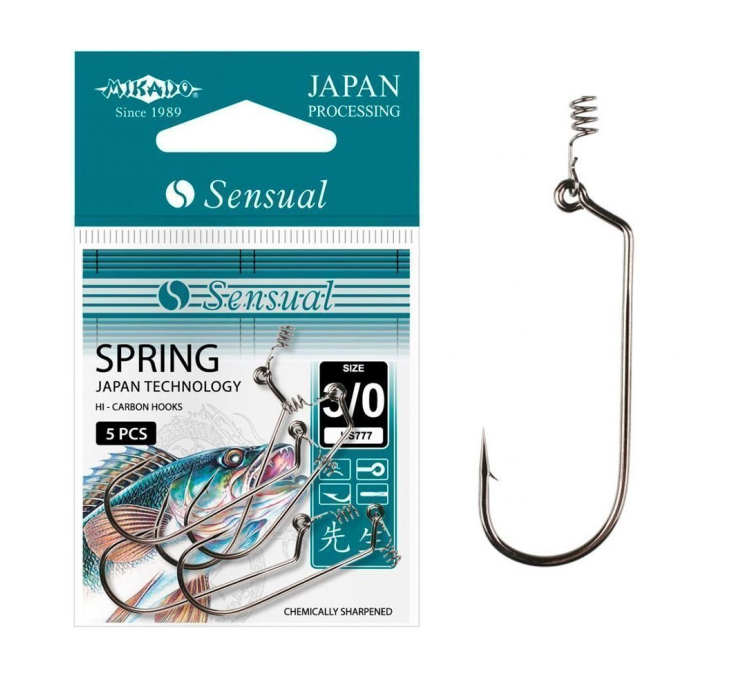 Крючок с пружиной Mikado Sensual Spring (черный никель) № 3/0 - 1 Крючок с пружиной Mikado Sensual Spring (черный никель) № 3/0 - 1