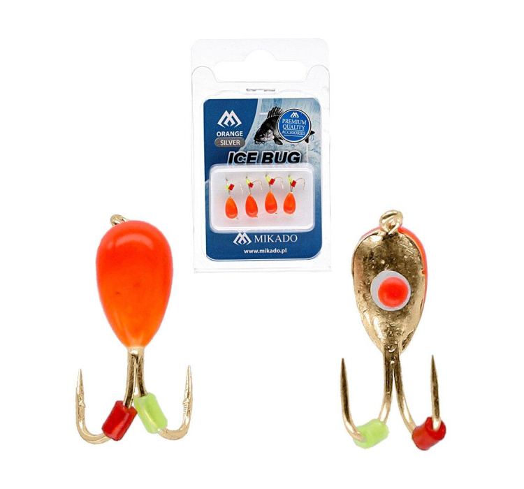 Мормышка Mikado Ice Bug 4мм 0.85гр оранжевый/золото 4шт. - 1 Мормышка Mikado Ice Bug 4мм 0.85гр оранжевый/золото 4шт. - 1