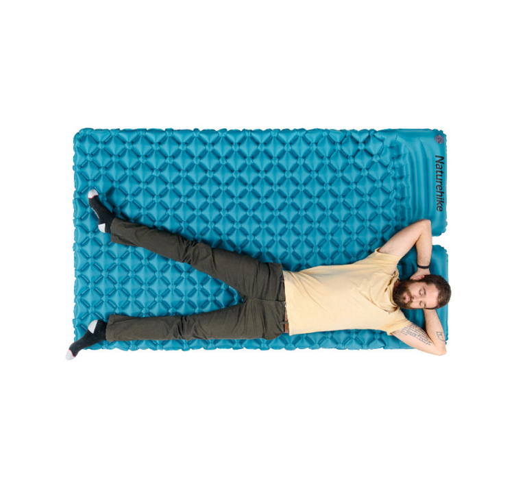 Подвійний надувний матрац з подушками Nature Hike ULTRALIGH TPU 185x115x5см. Вага 965гр, синій - 6 Подвійний надувний матрац з подушками Nature Hike ULTRALIGH TPU 185x115x5см. Вага 965гр, синій - 6