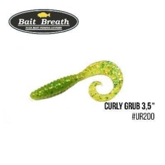 Силиконовая приманка Bait Breath Curly Grub 4.5" (8шт) (Ur200 Chartreuse)