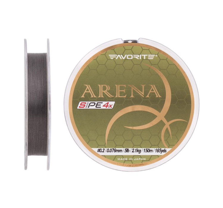 Шнур Favorite Arena PE 150m (silver gray) #0.2/0.076mm 5lb/2.1kg - 1 Шнур Favorite Arena PE 150m (silver gray) #0.2/0.076mm 5lb/2.1kg - 1