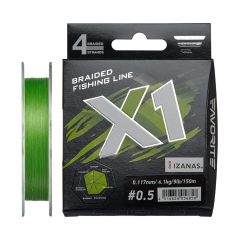 Шнур Favorite X1 PE 4x 150m (l.green) #1.0/0.165mm 19lb/8.7kg