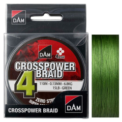 Шнур DAM Crosspower 4-Braid 110м 0,22мм 11,3кг/25Lb (зелений)