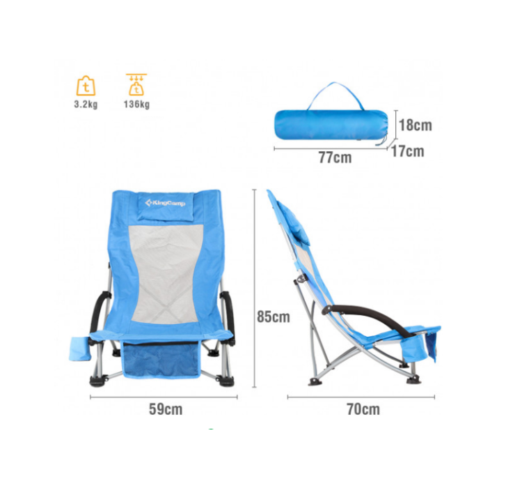 Крісло KingCamp High backed beach chair (KC1901) CYAN - 4 Крісло KingCamp High backed beach chair (KC1901) CYAN - 4