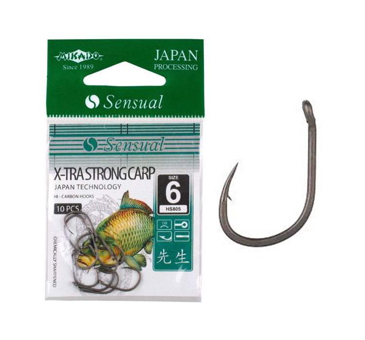 Гачок Mikado Sensual X-Tra Strong Carp №14 (вушко) 10шт. (black matt) - 1 Гачок Mikado Sensual X-Tra Strong Carp №14 (вушко) 10шт. (black matt) - 1