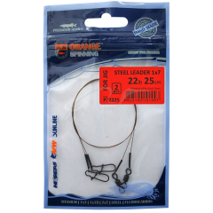 Поводок UKRSPIN Orange Spinning AFW 1х7 15см 7кг(15lb)/0.28мм (2шт/уп)