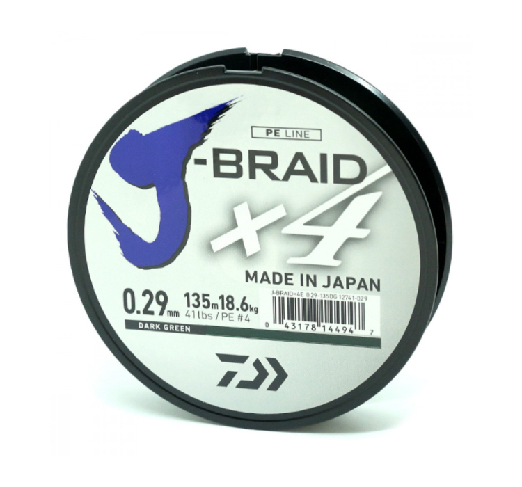 Шнур Daiwa J-Braid X4 0.33мм 135м Yellow - 1 Шнур Daiwa J-Braid X4 0.33мм 135м Yellow - 1