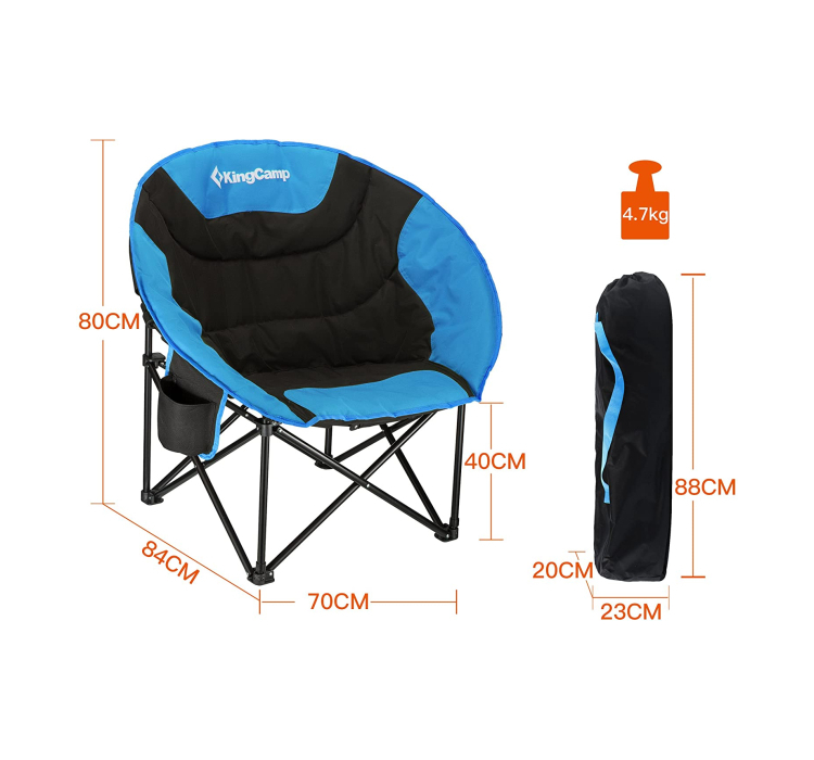 Лежак KingCamp Moon Leisure Chair (KC3816) Black/Blue - 6 Лежак KingCamp Moon Leisure Chair (KC3816) Black/Blue - 6
