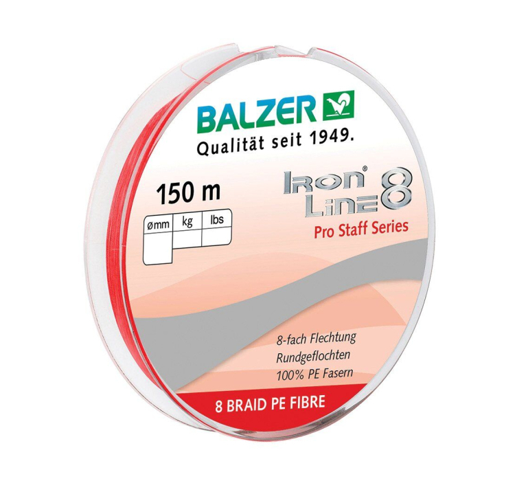 Шнур Balzer Iron Line 8x Red 150м 0.18мм 12,7кг (червоний) - 1 Шнур Balzer Iron Line 8x Red 150м 0.18мм 12,7кг (червоний) - 1
