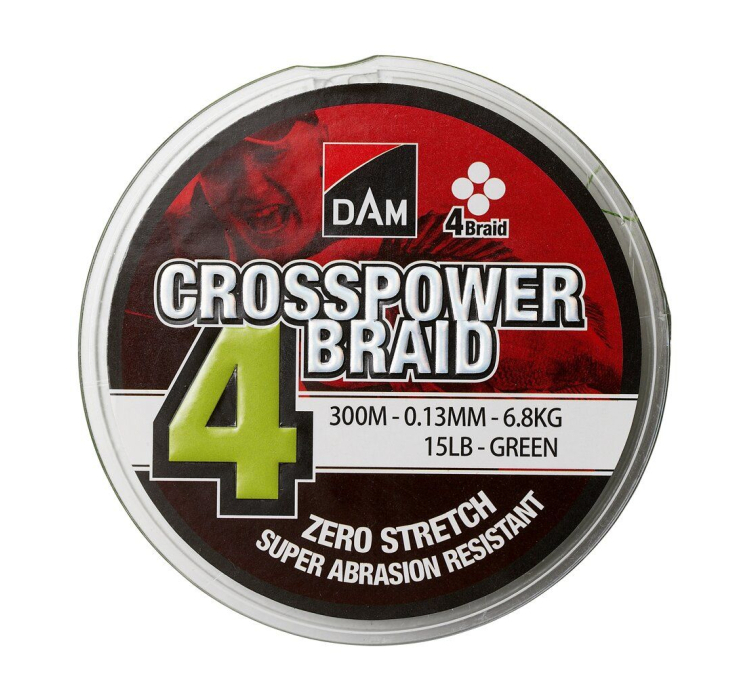 Шнур DAM Crosspower 4-Braid 300м 0,22мм 11,3кг/25Lb (green) - 1 Шнур DAM Crosspower 4-Braid 300м 0,22мм 11,3кг/25Lb (green) - 1