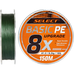 Шнур Select Basic PE 8x 150м (темн-зел.) #1.5/0.18мм 22lb/10кг