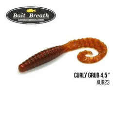 Силиконовая приманка Bait Breath Curly Grub 4.5" (8шт) (Ur23 Pumpkin/red)
