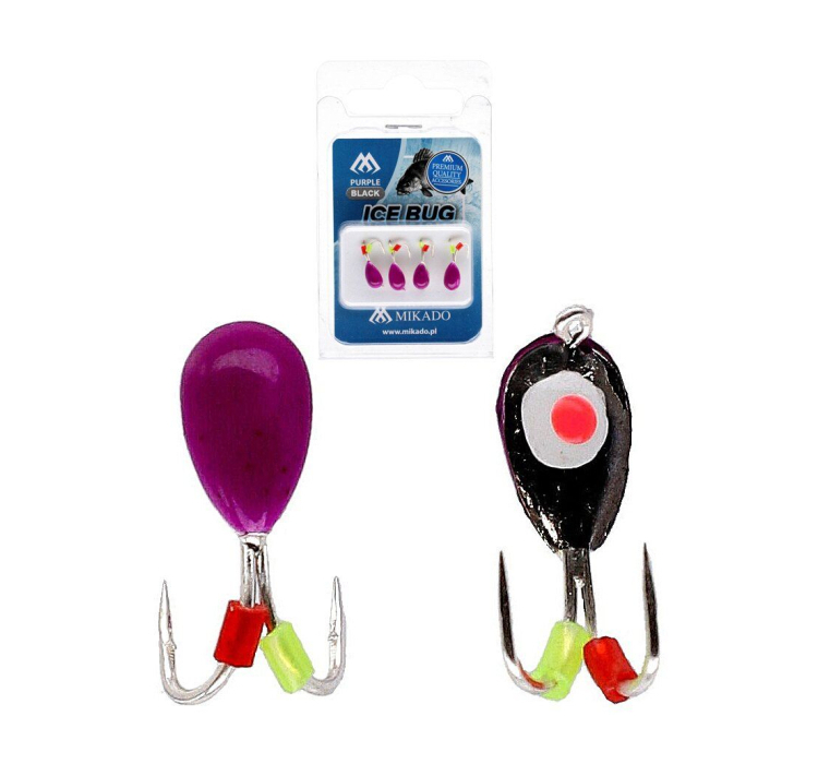Мормышка Mikado Ice Bug 4мм 0.85гр фиолетовый/черный 4шт. - 1 Мормышка Mikado Ice Bug 4мм 0.85гр фиолетовый/черный 4шт. - 1