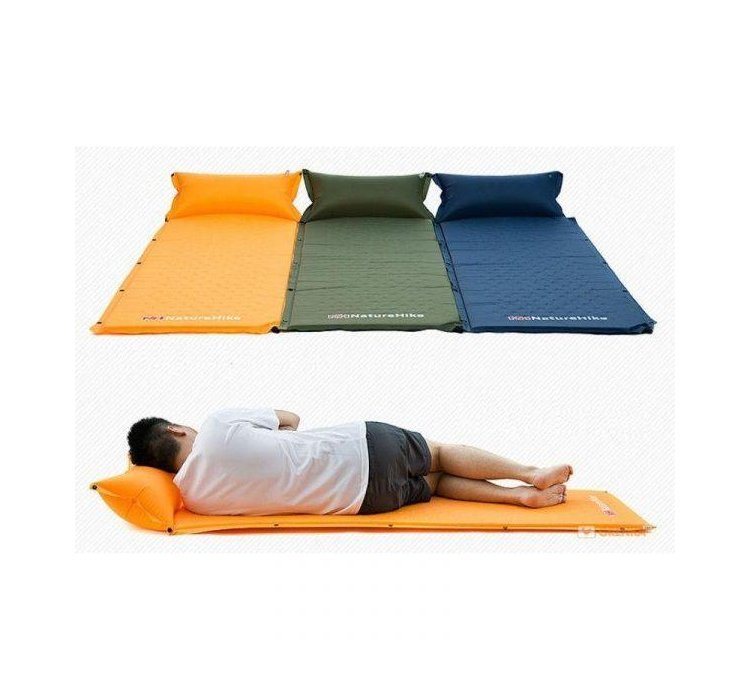 Широкий надувной коврик с подушкой Nature Hike ULTRALIGH TPU 185х60х2,5см, вес 1кг, синий - 3 Широкий надувной коврик с подушкой Nature Hike ULTRALIGH TPU 185х60х2,5см, вес 1кг, синий - 3