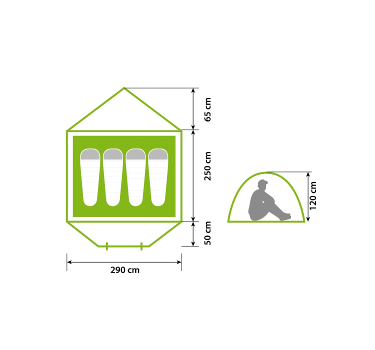 Намет автоматичний 4-х місний Norfin Hake 4 NF - 2 Намет автоматичний 4-х місний Norfin Hake 4 NF - 2