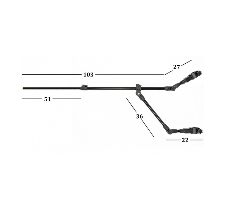 Підставка під вудку телескопічна для крісла Ranger Feeder Arm Double 80-130 см (RA 8835) - 2 Підставка під вудку телескопічна для крісла Ranger Feeder Arm Double 80-130 см (RA 8835) - 2