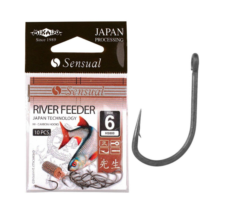 Гачки Mikado Sensual River Feeder (чорний нікель) № 12 - 1 Гачки Mikado Sensual River Feeder (чорний нікель) № 12 - 1