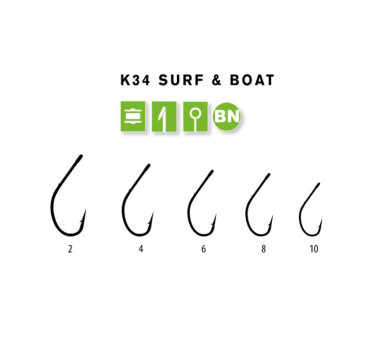 Крючок Lineaeffe Kaptura K34-Surf&Boat № 2 BN (ушко) 10шт Made in Korea - 1 Крючок Lineaeffe Kaptura K34-Surf&Boat № 2 BN (ушко) 10шт Made in Korea - 1