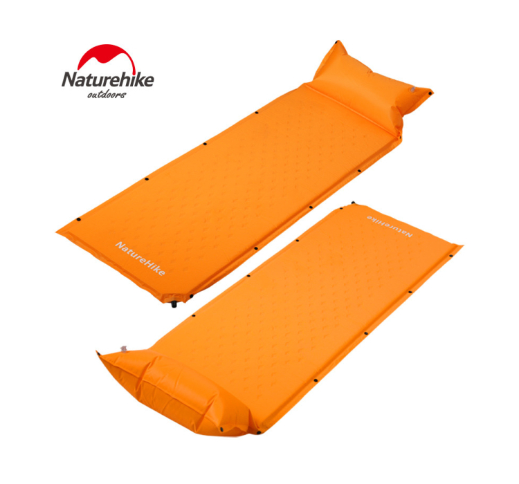 Широкий надувний килимок з подушкою Nature Hike 185х60х2,5см, вага 1кг, оранж - 3 Широкий надувний килимок з подушкою Nature Hike 185х60х2,5см, вага 1кг, оранж - 3