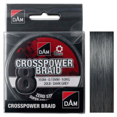 Шнур DAM Crosspower 8-Braid 150м 0,10мм 5,4кг/12Lb (темно-сірий)