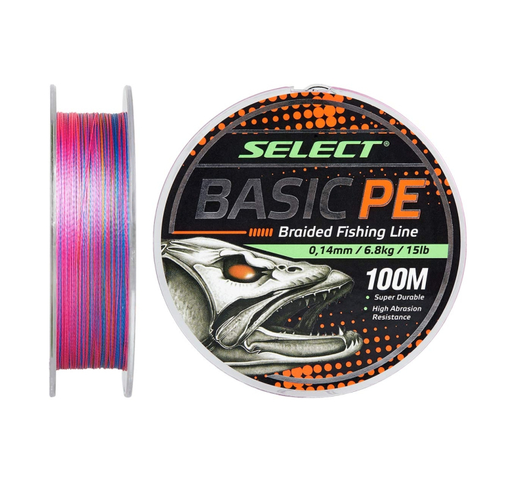 Шнур Select Basic PE 150m (різнобарв.) 0.10mm 10lb/4.8kg - 1 Шнур Select Basic PE 150m (різнобарв.) 0.10mm 10lb/4.8kg - 1