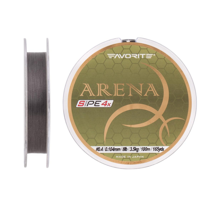 Шнур Favorite Arena PE 100m (silver gray) #0.4/0.104mm 8lb/3.5kg - 1 Шнур Favorite Arena PE 100m (silver gray) #0.4/0.104mm 8lb/3.5kg - 1