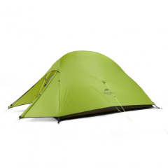 Двошарова, надлегка, 2-х місцева палатка з алюмінієвими дугами та силіконовим тентом, зелена.