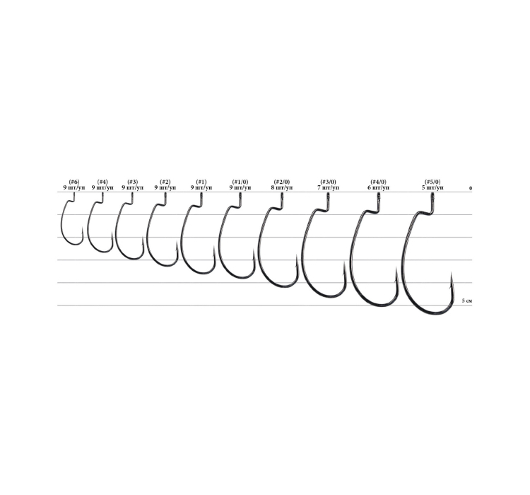 Гачок Decoy Worm17 Kg Hook #4/0 (6 шт/уп) - 2 Гачок Decoy Worm17 Kg Hook #4/0 (6 шт/уп) - 2
