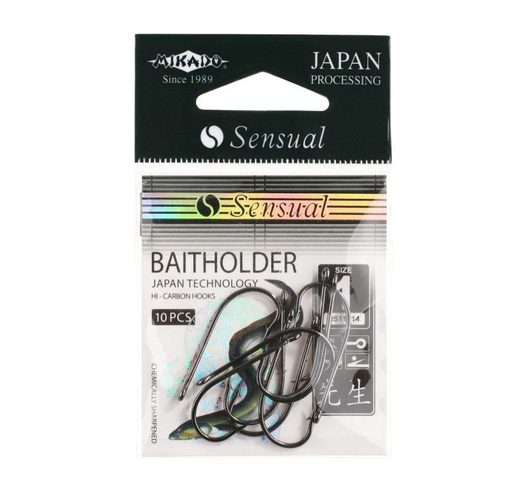 Крючки Mikado SENSUAL BAITHOLDER (черный никель) № 2 - 1 Крючки Mikado SENSUAL BAITHOLDER (черный никель) № 2 - 1