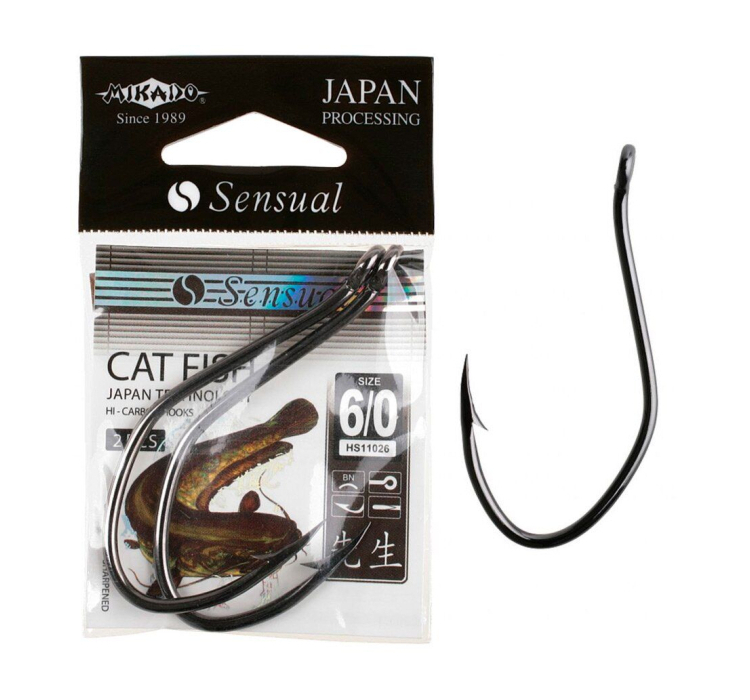 Крючок Mikado Sensual Cat Fish №8/0 (ушко) 2шт. (black nickel) - 1 Крючок Mikado Sensual Cat Fish №8/0 (ушко) 2шт. (black nickel) - 1