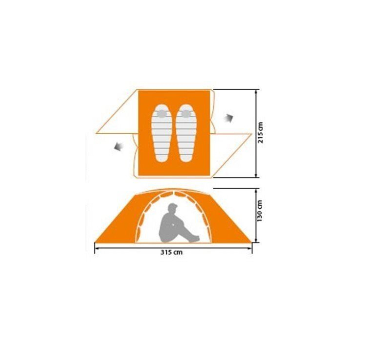 Намет алюмінієвий 2-х місний Norfin Begna 2 NS - 2 Намет алюмінієвий 2-х місний Norfin Begna 2 NS - 2