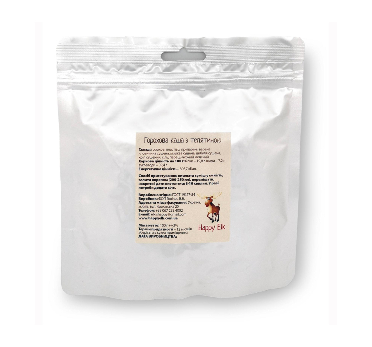 Гороховая каша с телятиной Happy Elk - 1 Гороховая каша с телятиной Happy Elk - 1