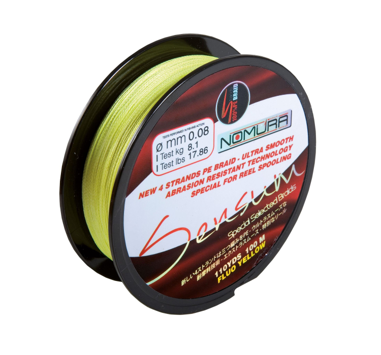 Шнур Nomura SENSUM 100м(110yds) 0.26мм 17.5кг цвет-fluo yellow (лимонный) - 1 Шнур Nomura SENSUM 100м(110yds) 0.26мм 17.5кг цвет-fluo yellow (лимонный) - 1