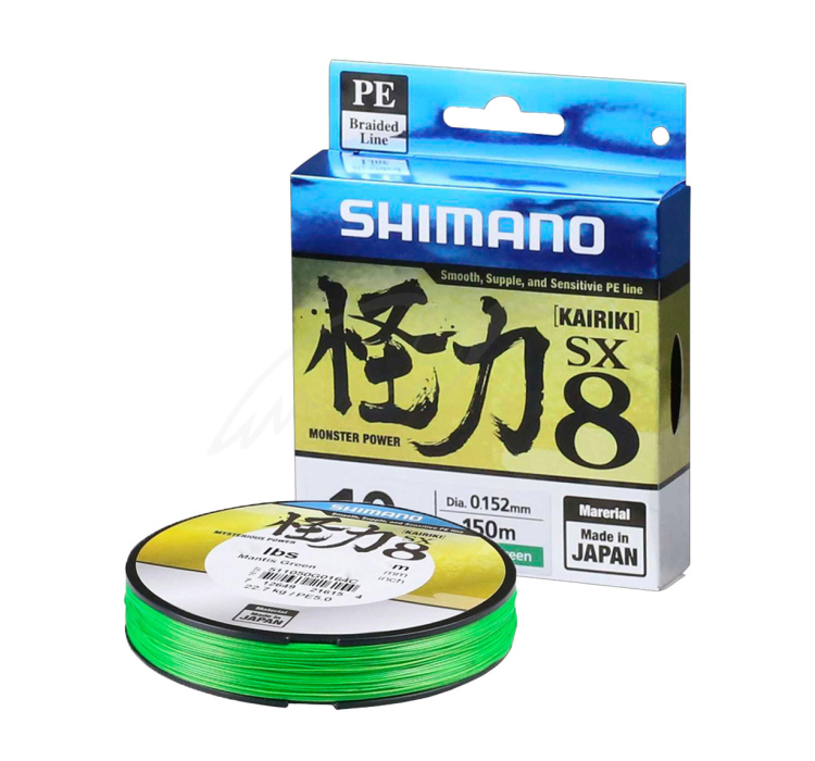 Шнур Shimano Kairiki SX8 PE (Mantis Green) 2700m 0.18mm 14.0kg - 1 Шнур Shimano Kairiki SX8 PE (Mantis Green) 2700m 0.18mm 14.0kg - 1