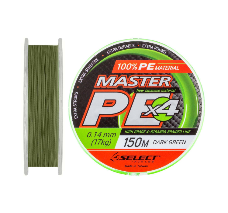 Шнур Select Master PE 150m (темн.-зел.) 0.16mm 19kg - 1 Шнур Select Master PE 150m (темн.-зел.) 0.16mm 19kg - 1