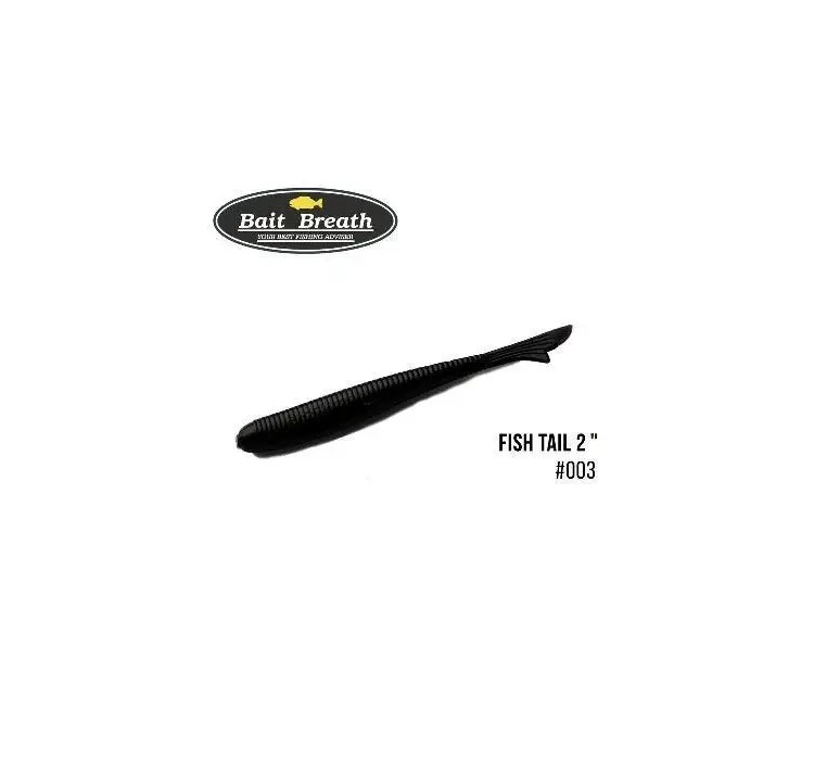 Силіконова приманка Bait Breath U30 Fish Tail 2" (10 шт.) (003 Solid Black) - 1 Силіконова приманка Bait Breath U30 Fish Tail 2" (10 шт.) (003 Solid Black) - 1