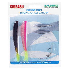 Оснастка Balzer Drop Shot Zander SET флюорокарбон 1.5m/0.35mm, гачок №1, 10+15гр, 2 силікон. прим