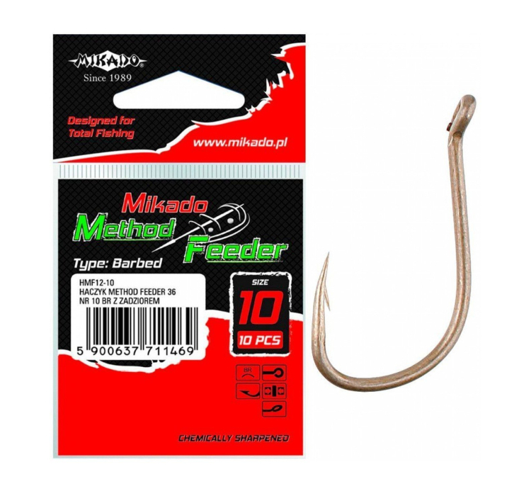 Крючки Mikado Method Feeder 36 (бронзовый) № 8 - 1 Крючки Mikado Method Feeder 36 (бронзовый) № 8 - 1
