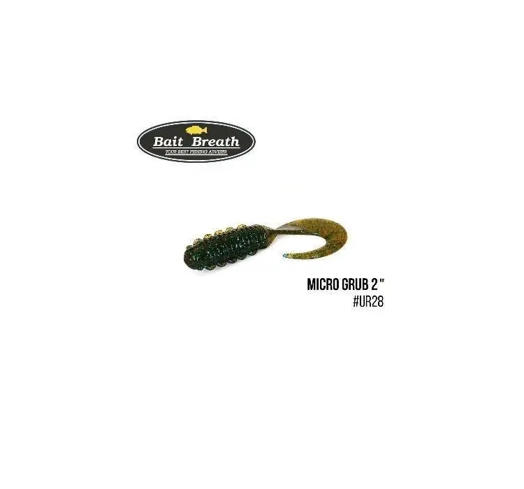 Силіконова приманка Bait Breath Micro Grub 2" (12шт.) (Ur28 Motoroil/green) - 1 Силіконова приманка Bait Breath Micro Grub 2" (12шт.) (Ur28 Motoroil/green) - 1