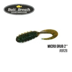 Силиконовая приманка Bait Breath Micro Grub 2" (12шт.) (Ur28 Motoroil/green)