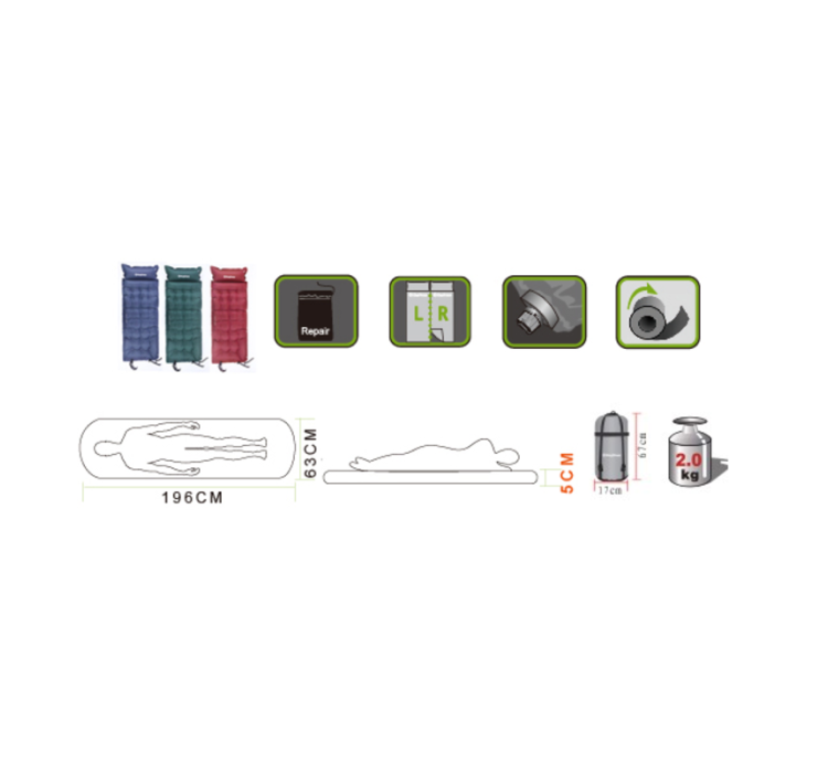 Коврик самонадувающий KingCamp Base Camp Comfort (KM3560) Navy blue - 5 Коврик самонадувающий KingCamp Base Camp Comfort (KM3560) Navy blue - 5