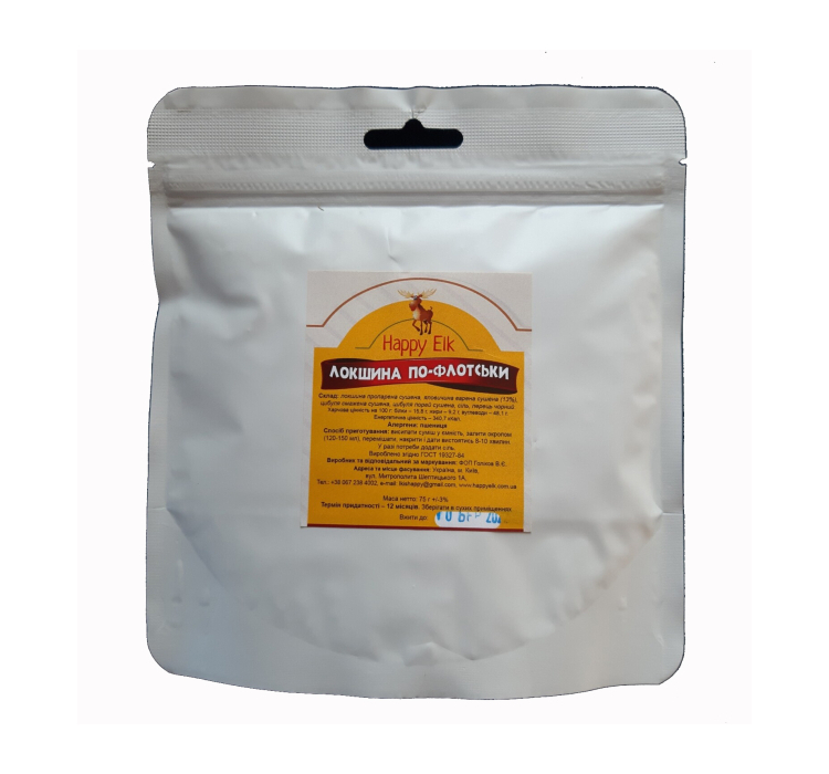 Локшина по-флотськи Happy Elk прозора упаковка - 1 Локшина по-флотськи Happy Elk прозора упаковка - 1