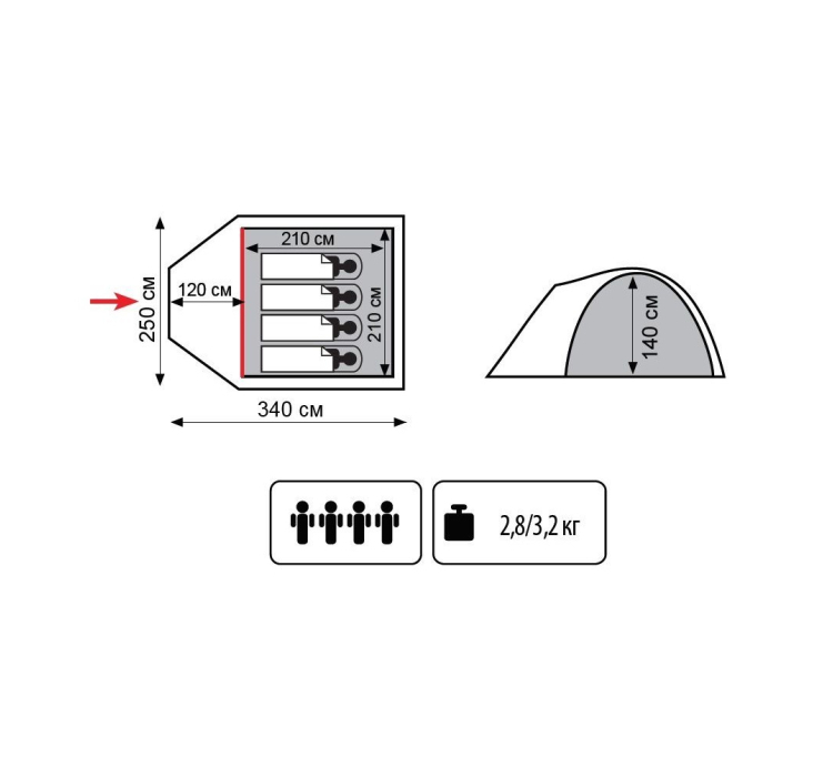 Палатка Tramp Chinook - 3 Палатка Tramp Chinook - 3