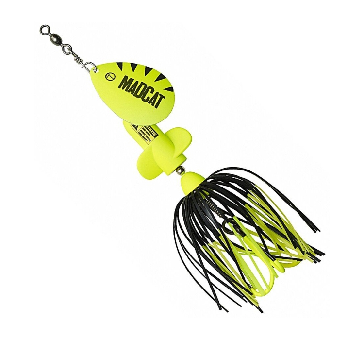 Блешня-вертушка на сома з пропелером DAM MADCAT A-STATIC SCREAMING SPINNER 65G / FLUO YELLOW UV - 1 Блешня-вертушка на сома з пропелером DAM MADCAT A-STATIC SCREAMING SPINNER 65G / FLUO YELLOW UV - 1