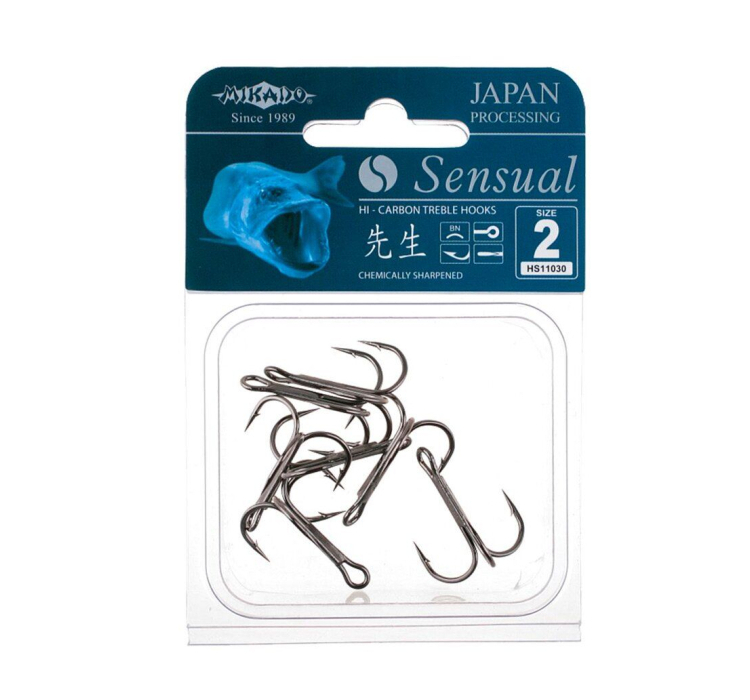Крючок-тройник Mikado Sensual Treble Hook №2/0 50шт. (black nickel) - 1 Крючок-тройник Mikado Sensual Treble Hook №2/0 50шт. (black nickel) - 1