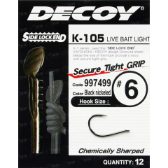 Крючок Decoy K-105 Live Bait Light #9 (12 шт/уп)