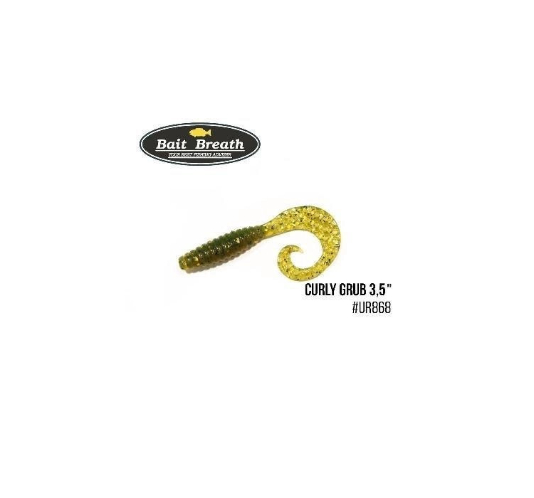 Силиконовая приманка Bait Breath Curly Grub 4.5" (8шт) (Ur868 Motoroil-EX) - 1 Силиконовая приманка Bait Breath Curly Grub 4.5" (8шт) (Ur868 Motoroil-EX) - 1