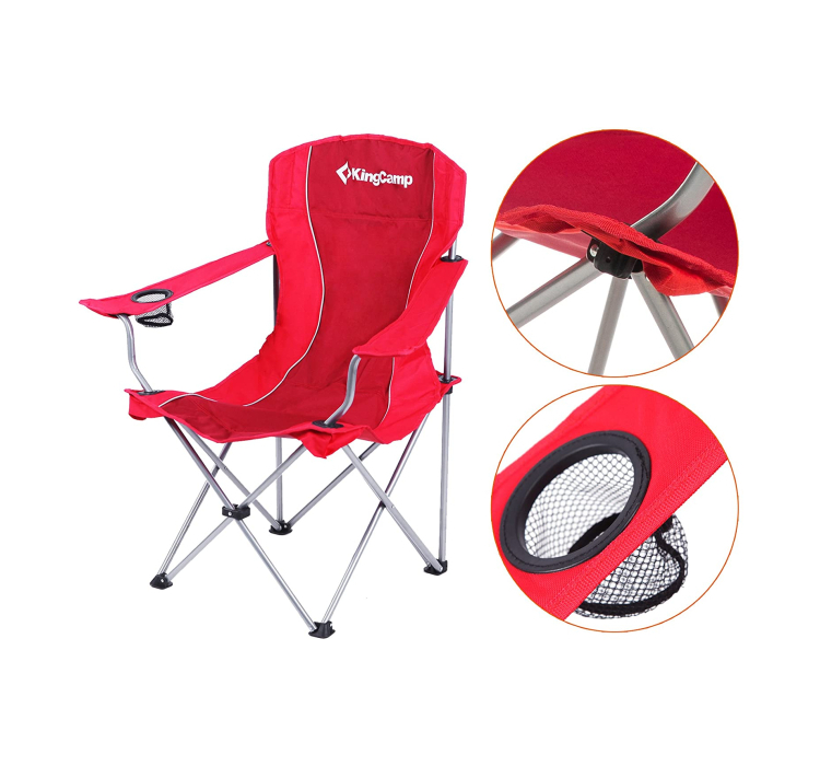 Шезлонг KingCamp Arms Chairin Steel (KC3818) Red - 5 Шезлонг KingCamp Arms Chairin Steel (KC3818) Red - 5