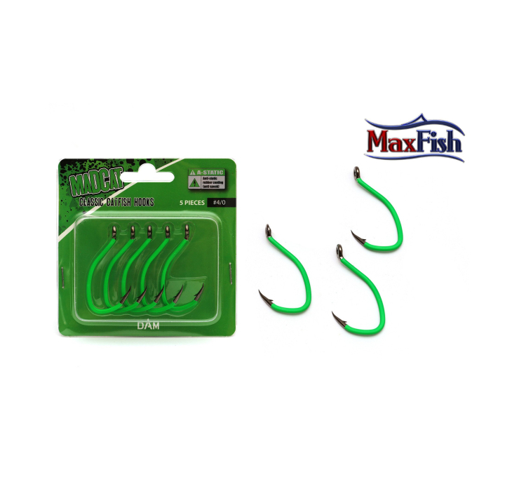 Крючок DAM MADCAT® A-STATIC CLASSIC Hook №10/0 3шт. (green) - 2 Крючок DAM MADCAT® A-STATIC CLASSIC Hook №10/0 3шт. (green) - 2