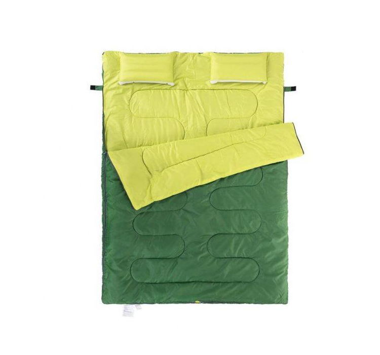 Подвійний спальний мішок з подушками Nature Nike (185+30)*145cm, вага 2,4кг, 5-10℃ зелений - 1 Подвійний спальний мішок з подушками Nature Nike (185+30)*145cm, вага 2,4кг, 5-10℃ зелений - 1